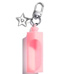Dior Addict Lip Gloss Star Key Chain Pink Silicone New Authentic